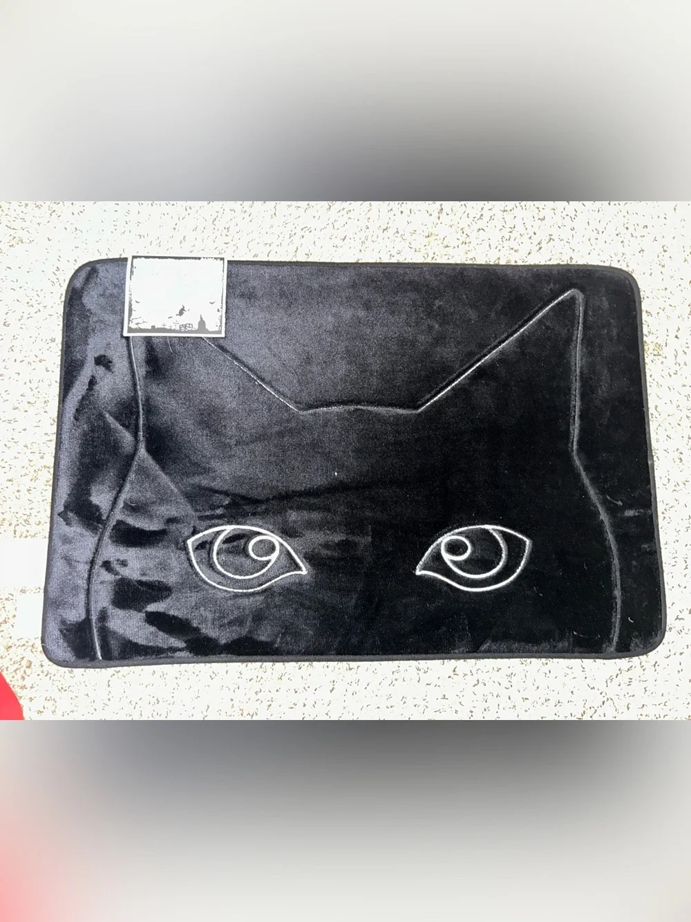 Black Cat-Themed Plush Cat Bath Mat